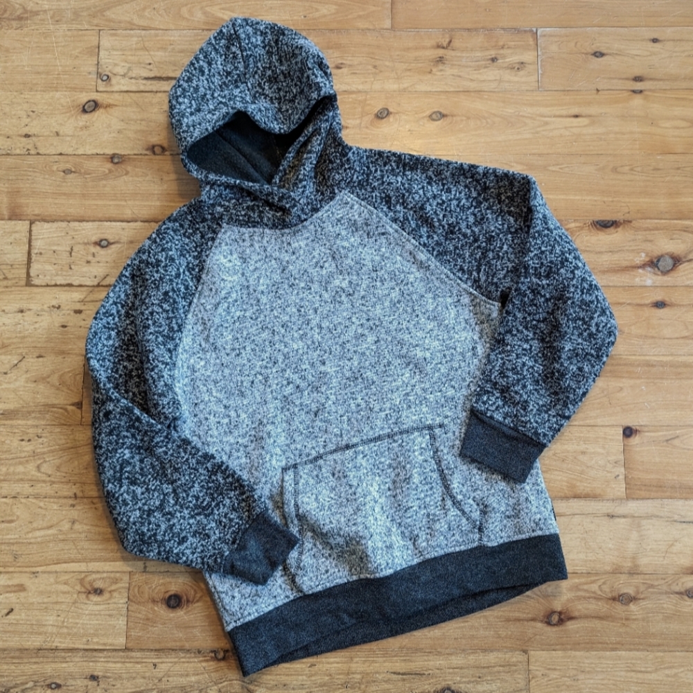 Brooklyn Cloth boys gray marled knit pull-over hoodie sweater